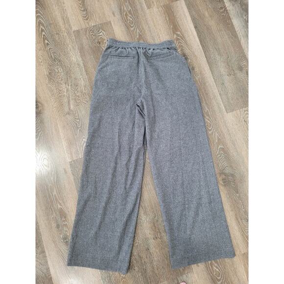 Faherty Dream‎ Flannel Organic Cotton Wide Leg Trouser Pants size 0 Charcoal #P2 - Picture 2 of 6